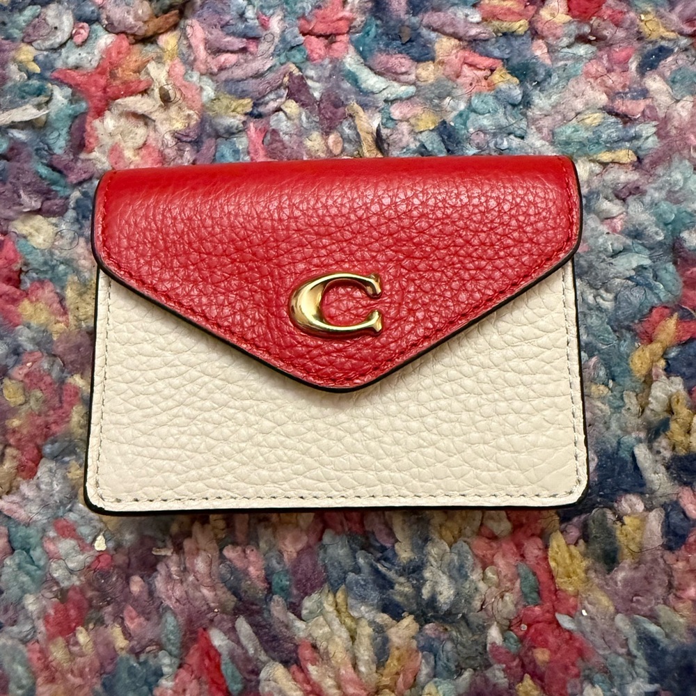 Coach Red and White Leather Wallet